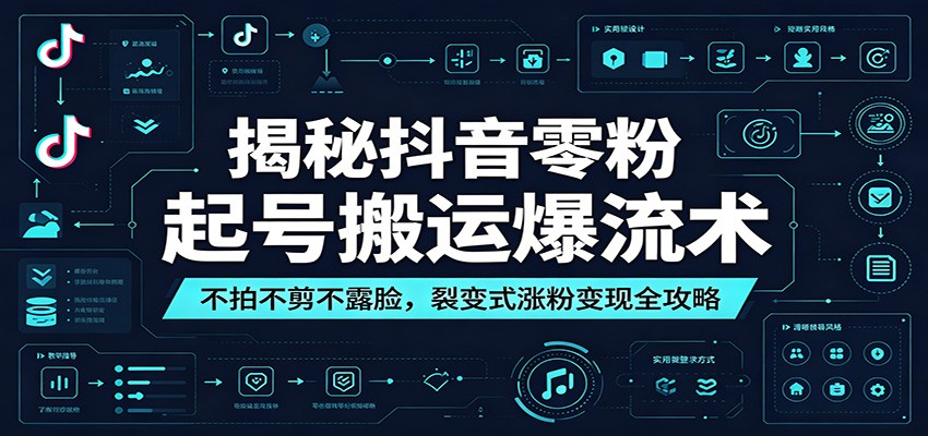 揭秘抖音零粉起号搬运爆流术:不拍不剪不露脸,裂变式涨粉变现全攻略-伏羲SAAS