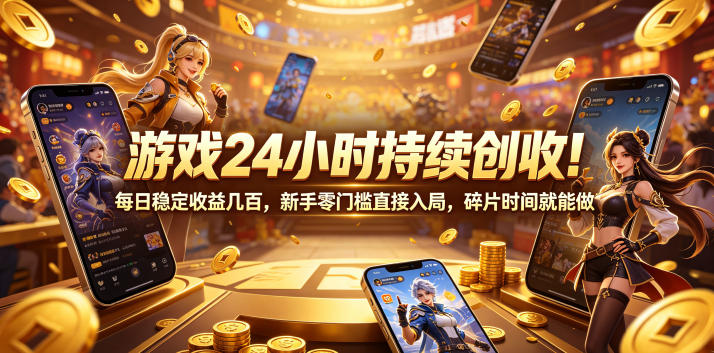 游戏24小时持续创收!每日稳定收益几百,新手零门槛直接入局,碎片时间就能做【揭秘】-伏羲SAAS