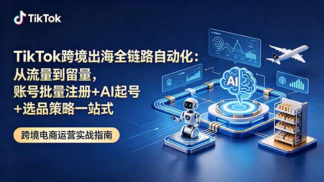 TikTok跨境出海全链路自动化:从流量到留量,账号批量注册+AI起号+选品策略一站式-伏羲SAAS