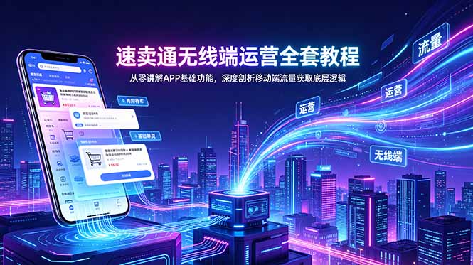 速卖通无线端运营全套教程,从零讲解APP基础功能,深度剖析移动端流量获取底层逻辑-伏羲SAAS
