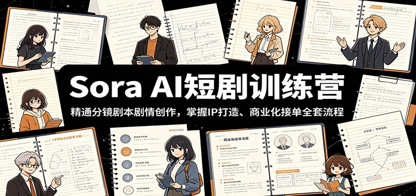 Sora AI短剧训练营:精通分镜剧本剧情创作,掌握IP打造、商业化接单全套流程-伏羲SAAS