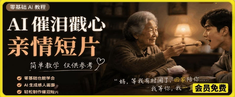 AI催泪戳心亲情短片，零基础AI教程，简单教学仅供参考-伏羲SAAS