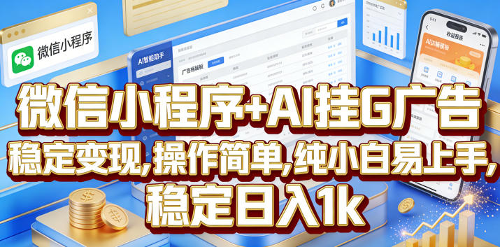 微信小程序+AI挂G广告,稳定变现,操作简单,纯小白易上手,稳定日入1k【揭秘】-伏羲SAAS