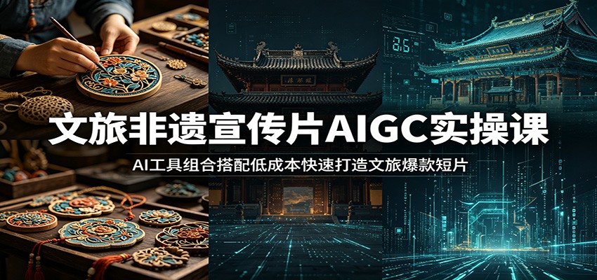 文旅非遗宣传片AIGC实操课：AI工具组合搭配低成本快速打造文旅爆款短片-伏羲SAAS