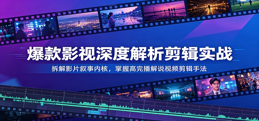 爆款影视深度解析剪辑实战:拆解影片叙事内核,掌握高完播解说视频剪辑手法-伏羲SAAS