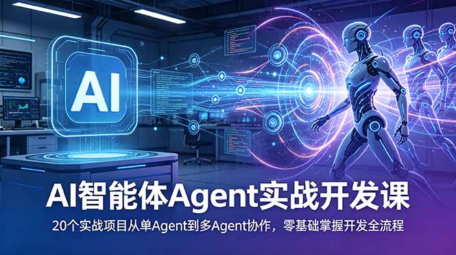 AI智能体Agent实战开发课:20个实战项目从单Agent到多Agent协作,零基础掌握开发全流程-伏羲SAAS