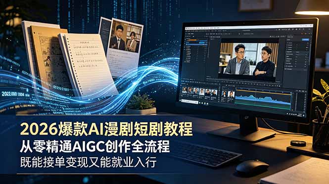 2026 爆款 AI 漫剧短剧教程 从零精通 AIGC 创作全流程 既能接单变现又能就业入行-伏羲SAAS