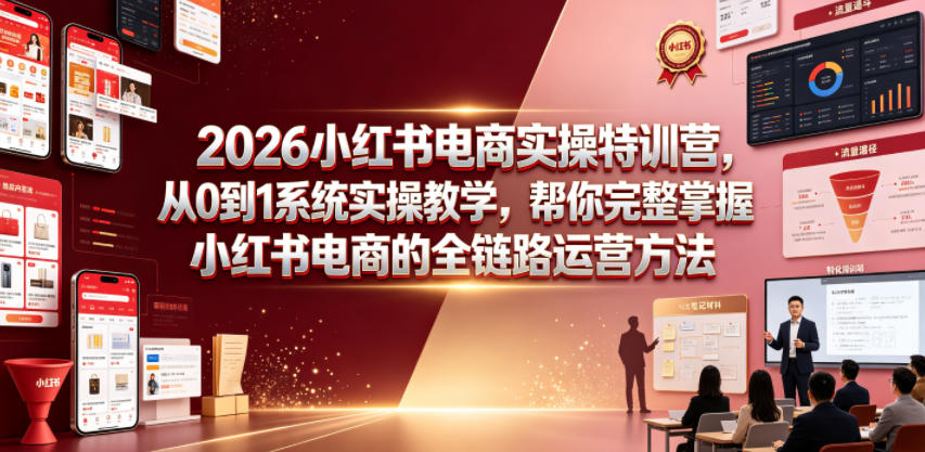 2026小红书电商实操特训营，从0到1系统实操教学，帮你完整掌握小红书电商的全链路运营方法-伏羲SAAS