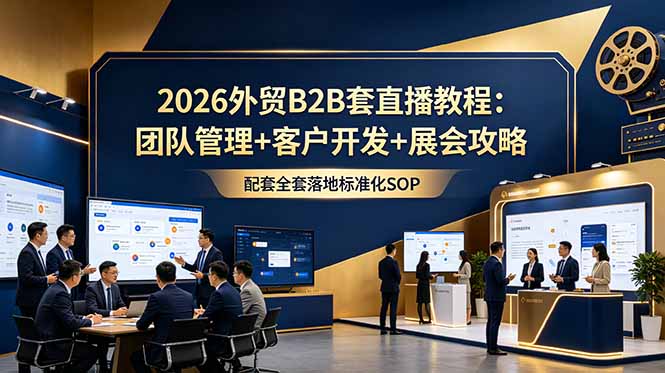 2026外贸B2B套直播教程:团队管理+客户开发+展会攻略,配套全套落地标准化SOP-伏羲SAAS