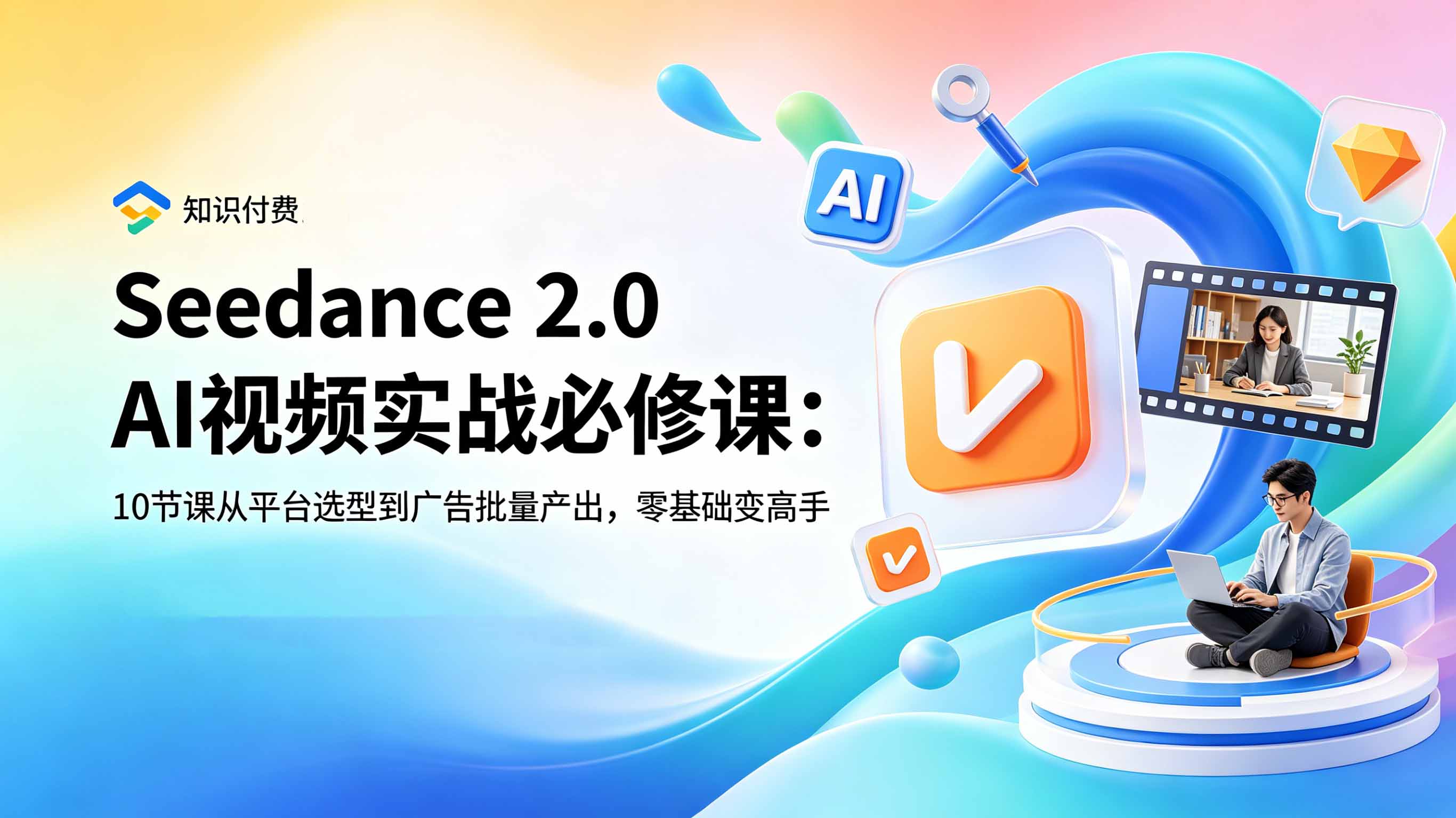 Seedance 2.0 AI视频实战必修课:10节课从平台选型到广告批量产出,零基础变高手-伏羲SAAS