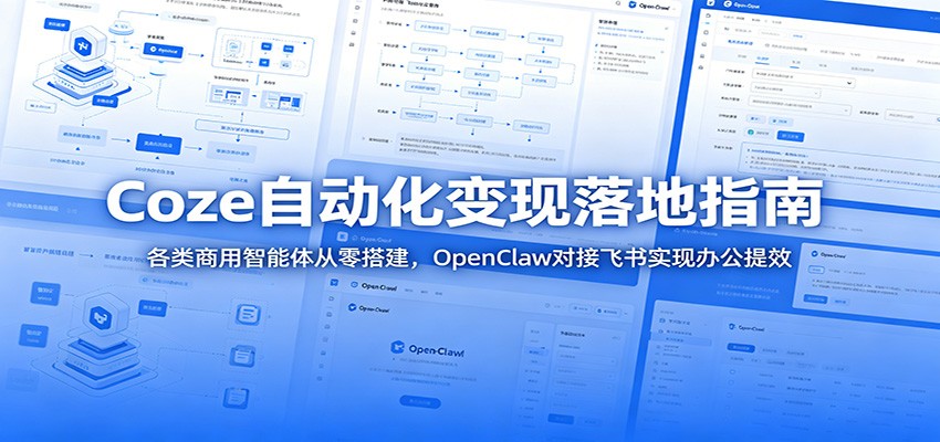 Coze自动化变现落地指南:各类商用智能体从零搭建,OpenClaw对接飞书实现办公提效-伏羲SAAS