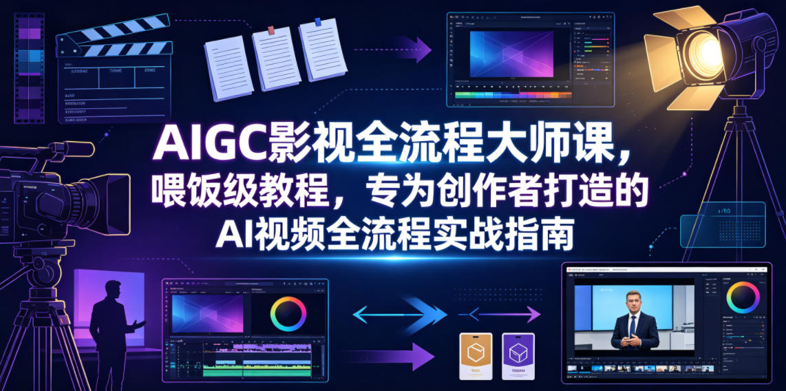 AIGC影视全流程大师课,喂饭级教程,专为创作者打造的AI视频全流程实战指南-伏羲SAAS