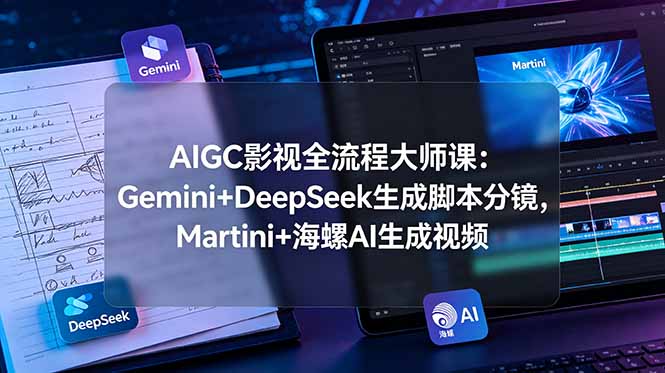 AIGC影视全流程大师课:Gemini+DeepSeek生成脚本分镜,Martini+海螺AI生成视频-伏羲SAAS