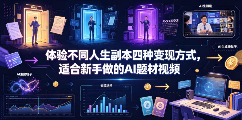 体验不同人生副本四种变现方式,适合新手做的AI题材视频-伏羲SAAS