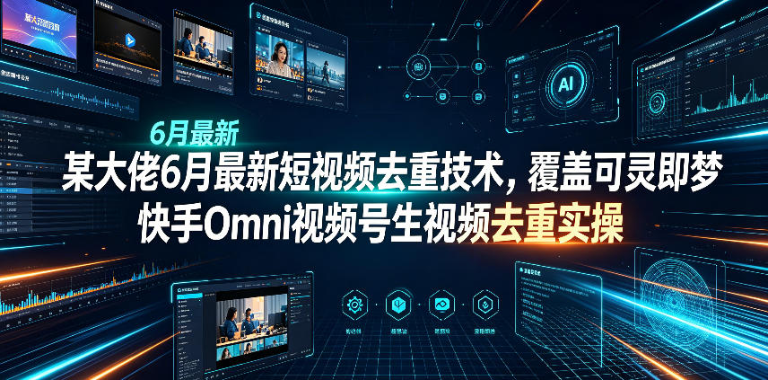 某大佬6月最新短视频去重技术,覆盖可灵即梦快手Omni视频号生视频去重实操-伏羲SAAS