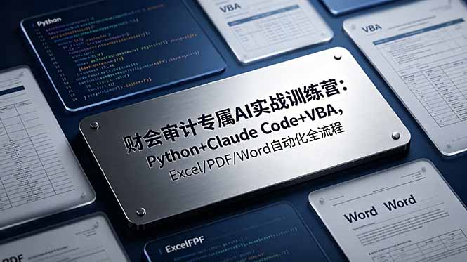 财会审计专属 AI实战训练营:Python+Claude Code+VBA,Excel/PDF/Word自动化全流程-伏羲SAAS