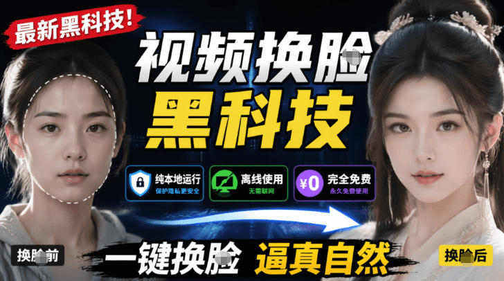 AI人工智能如此夸张?一键视频换Lian黑科技,纯本地离线运行,本地视频换Lian娱乐工具,AI FaceSwap-伏羲SAAS
