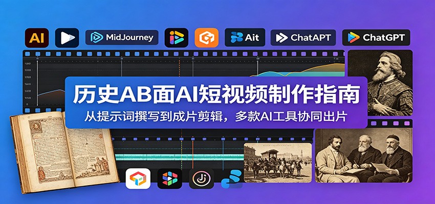 历史AB面AI短视频制作指南:从提示词撰写到成片剪辑,多款AI工具协同出片-伏羲SAAS