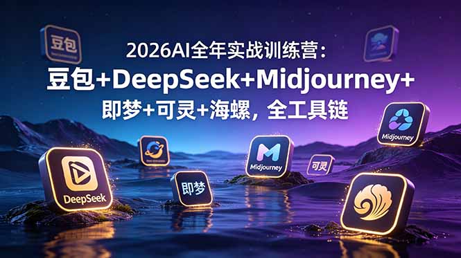 2026AI全年实战训练营：豆包+DeepSeek+Midjourney+即梦+可灵+海螺，全工具链-伏羲SAAS