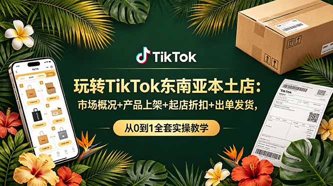 玩转TikTok东南亚本土店：市场概况+产品上架+起店折扣+出单发货，从0到1全套实操教学-伏羲SAAS