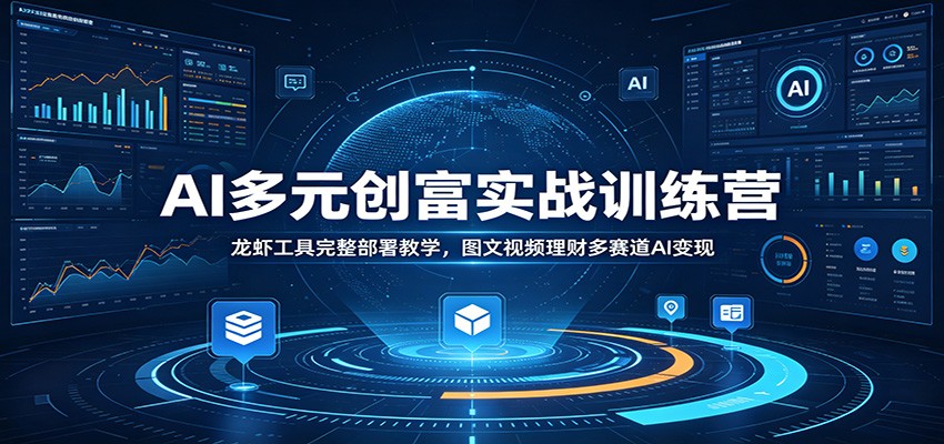 AI多元创富实战训练营：龙虾工具完整部署教学，图文视频理财多赛道AI变现-伏羲SAAS