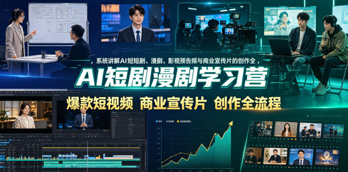 AI短剧漫剧学习营，系统讲解AI短剧、漫剧、影视预告片、爆款短视频与商业宣传片的创作全流程-伏羲SAAS