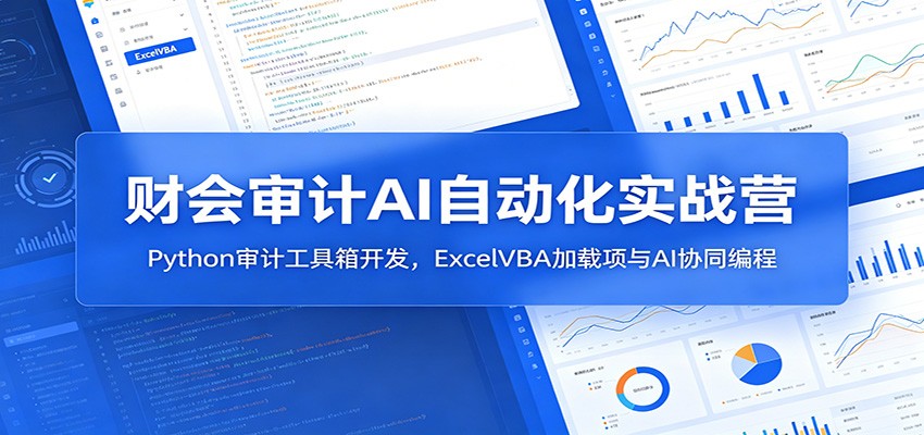 财会审计AI自动化实战营：Python审计工具箱开发，ExcelVBA加载项与AI协同编程-伏羲SAAS