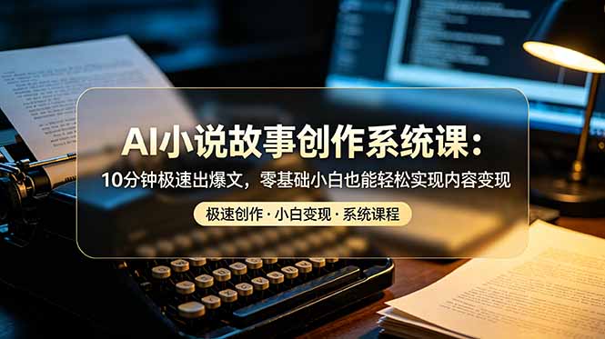 AI小说故事创作系统课：10分钟极速出爆文，零基础小白也能轻松实现内容变现-伏羲SAAS
