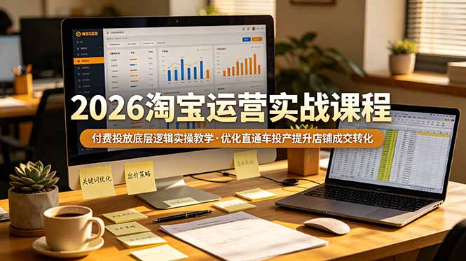 2026 淘宝运营实战课程，付费投放底层逻辑实操教学，优化直通车投产提升店铺成交转化-伏羲SAAS