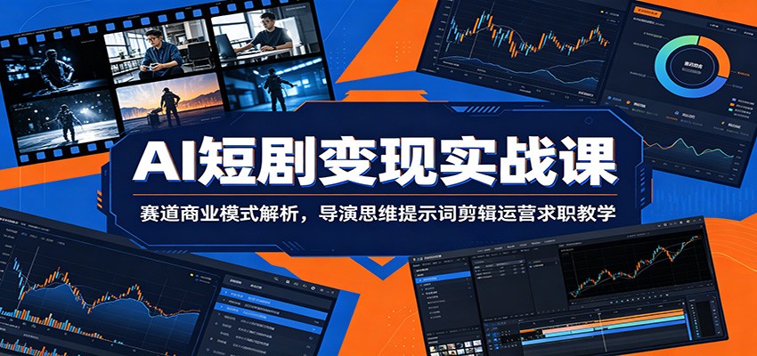 AI短剧变现实战课：赛道商业模式解析，导演思维提示词剪辑运营求职教学-伏羲SAAS