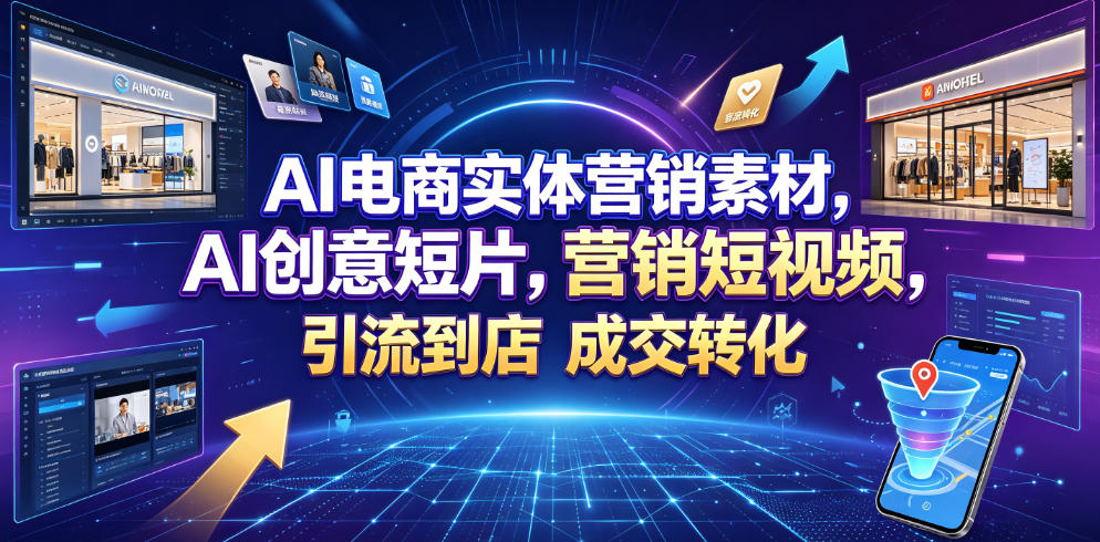 AI电商实体营销素材，AI创意短片，高效打造营销短视频，轻松引流到店，稳定提升门店客流与成交转化-伏羲SAAS