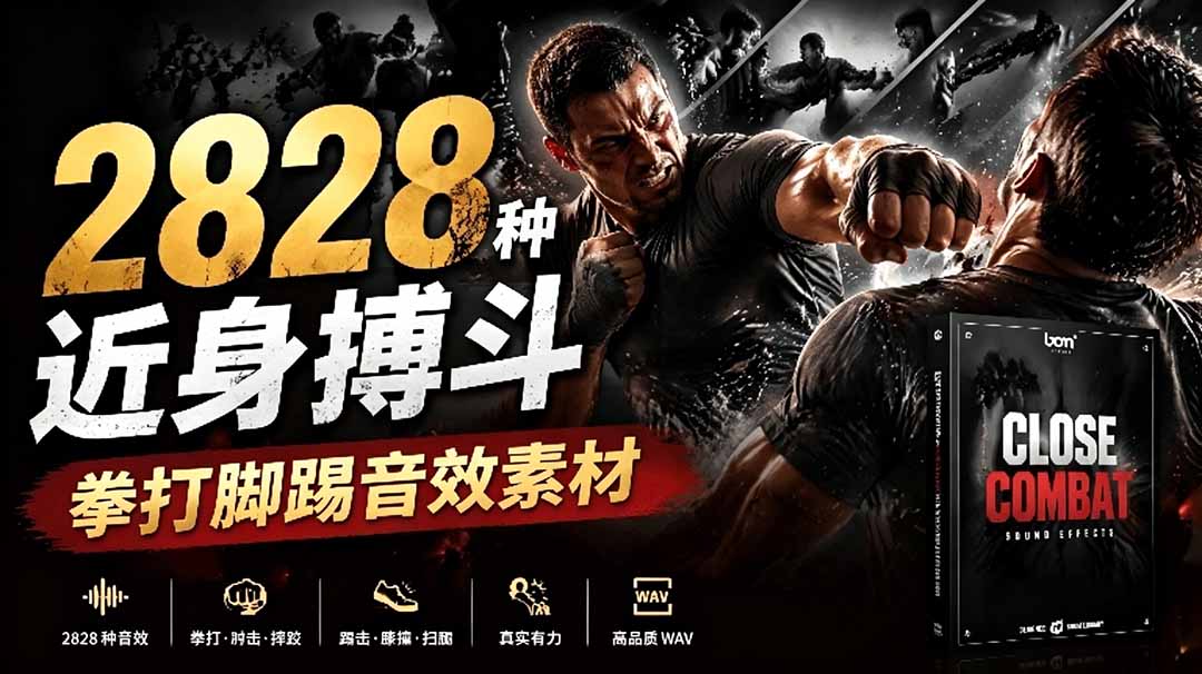 宝藏级别音效！2828种近身搏斗拳打脚踢音效素材，全部中文分类，免解压使用  Close Combat-伏羲SAAS