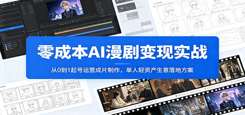 零成本AI漫剧变现实战：从0到1起号运营成片制作，单人轻资产生意落地方案-伏羲SAAS