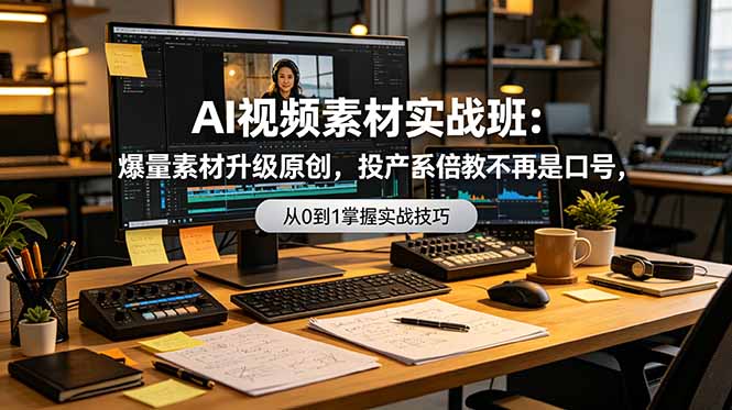 AI视频素材实战班：爆量素材升级原创，投产翻倍不再是口号，0-1系统教学实战落地-伏羲SAAS