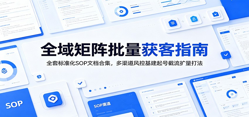 全域矩阵批量获客指南：全套标准化SOP文档合集，多渠道风控基建起号截流扩量打法-伏羲SAAS