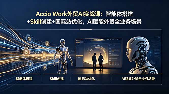 Accio Work外贸AI实战课：智能体搭建+Skill创建+国际站优化，AI赋能外贸全业务场景-伏羲SAAS