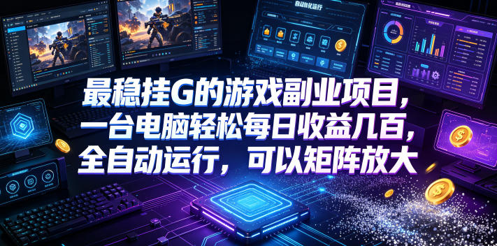 最稳挂G的游戏副业项目，一台电脑轻松每日收益几百，全自动运行，可以矩阵放大【揭秘】-伏羲SAAS