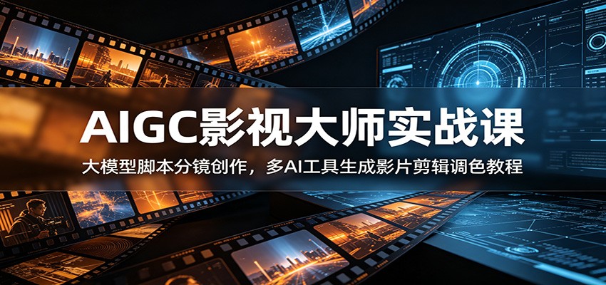 AIGC影视大师实战课：大模型脚本分镜创作，多AI工具生成影片剪辑调色教程-伏羲SAAS