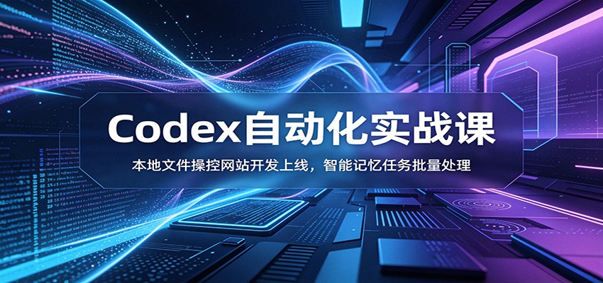 Codex自动化实战课：本地文件操控网站开发上线，智能记忆任务批量处理-伏羲SAAS