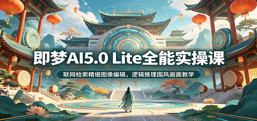 即梦AI5.0 Lite全能实操课：联网检索精细图像编辑，逻辑推理国风画面教学-伏羲SAAS