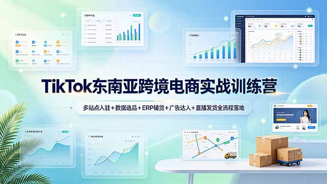 TikTok东南亚跨境电商实战训练营：多站点入驻+数据选品+ERP铺货+广告达人+直播发货全流程落地-伏羲SAAS