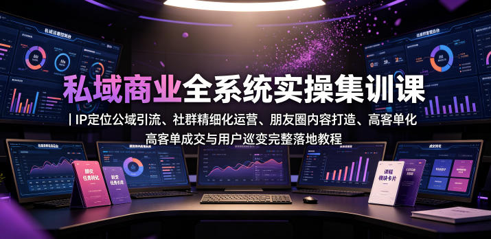 私域商业全系统实操课｜IP定位公域引流、社群精细化运营、朋友圈内容打造、高客单成交与用户裂变完整落地教程-伏羲SAAS