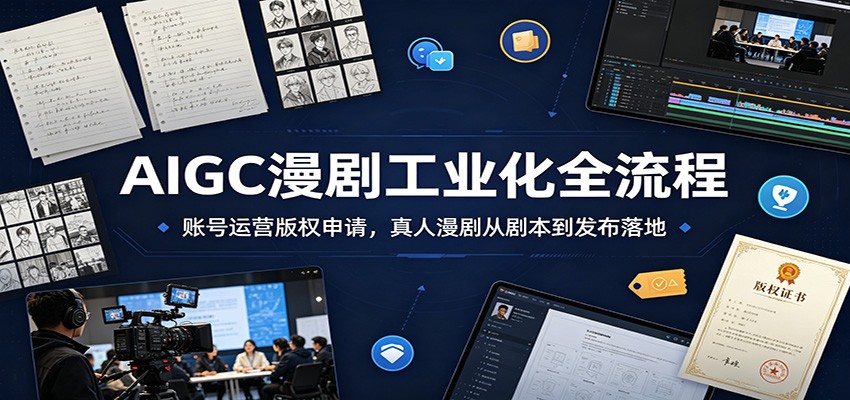 AIGC漫剧工业化全流程:账号运营版权申请,真人漫剧从剧本到发布落地-伏羲SAAS