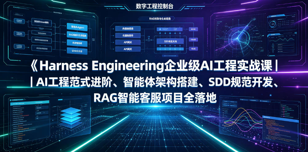 Harness Engineering企业级AI工程实战课｜AI工程范式进阶、智能体架构搭建、SDD规范开发、RAG智能客服项目全落地-伏羲SAAS
