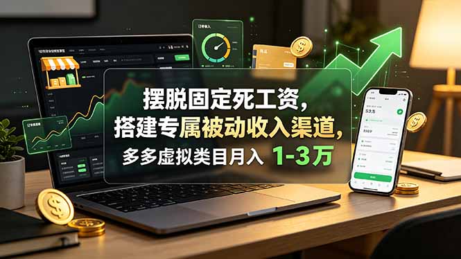 摆脱固定死工资，搭建专属被动收入渠道，多多虚拟类目月入 1-3 万-伏羲SAAS
