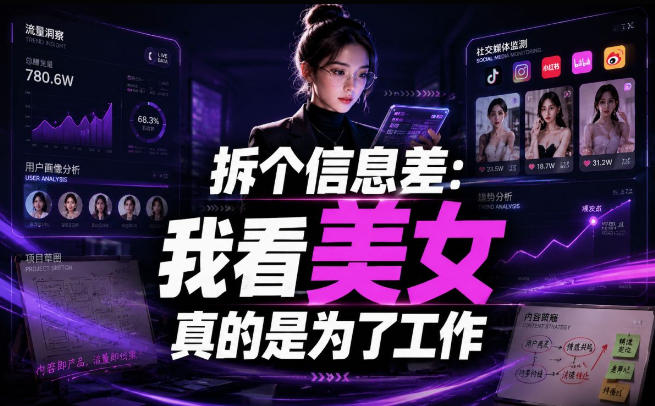 【理直气壮】我给看美女找了一个非常恰当的理由，信息差项目-伏羲SAAS