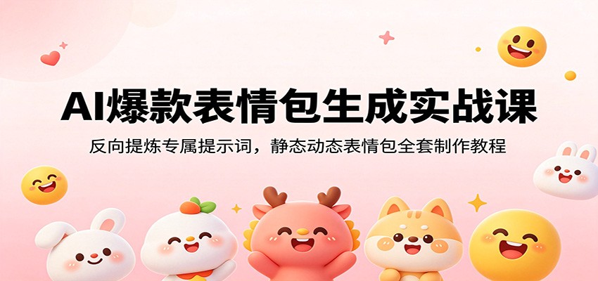 AI爆款表情包生成实战课：反向提炼专属提示词，静态动态表情包全套制作教程-伏羲SAAS