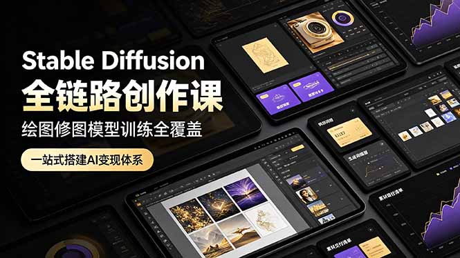 Stable Diffusion全链路创作课，绘图修图模型训练全覆盖，一站式搭建AI变现体系-伏羲SAAS