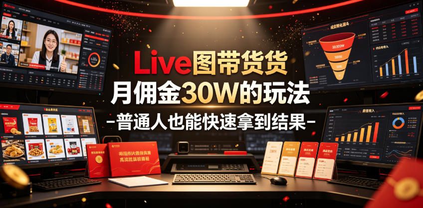 Live图带货月佣金30W的玩法-普通人也能快速拿到结果-伏羲SAAS