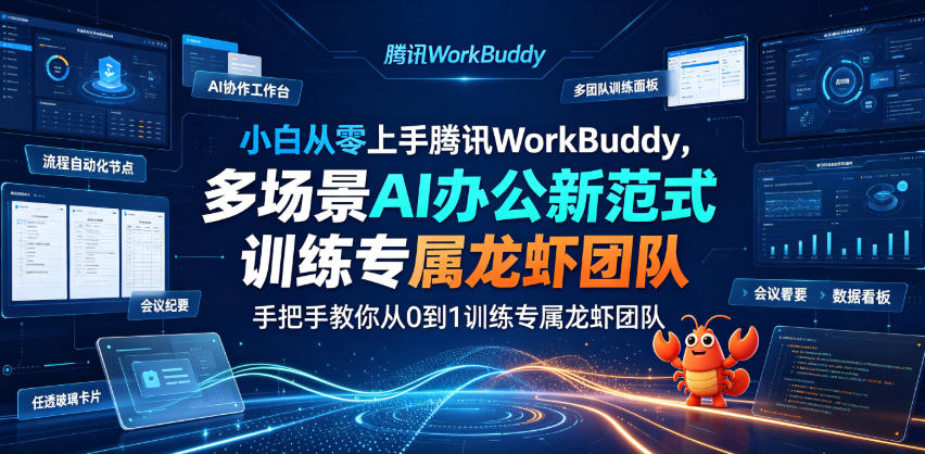 小白从零上手腾讯WorkBuddy，多场景AI办公新范式实战，手把手教你从0到1训练专属龙虾团队-伏羲SAAS
